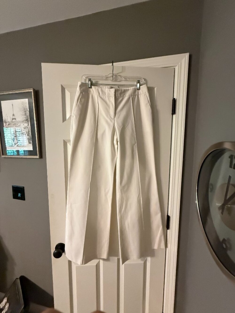 **Lafayette 148 White Wide-Leg Pants**